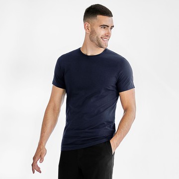 北歐極簡 - 貼身經典有機棉圓領T恤 / 素T / T-shirt 男 (深藍)