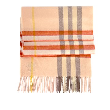 BURBERRY 基本款經典格紋喀什米爾圍巾/茶杯色