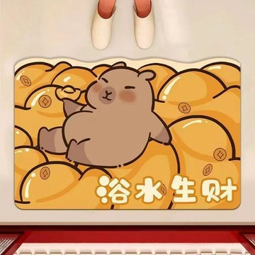 優選✨隔曰到貨✨硅藻泥地墊浴室衛生間門口吸水墊防滑吸水家用門口腳墊卡通地墊子