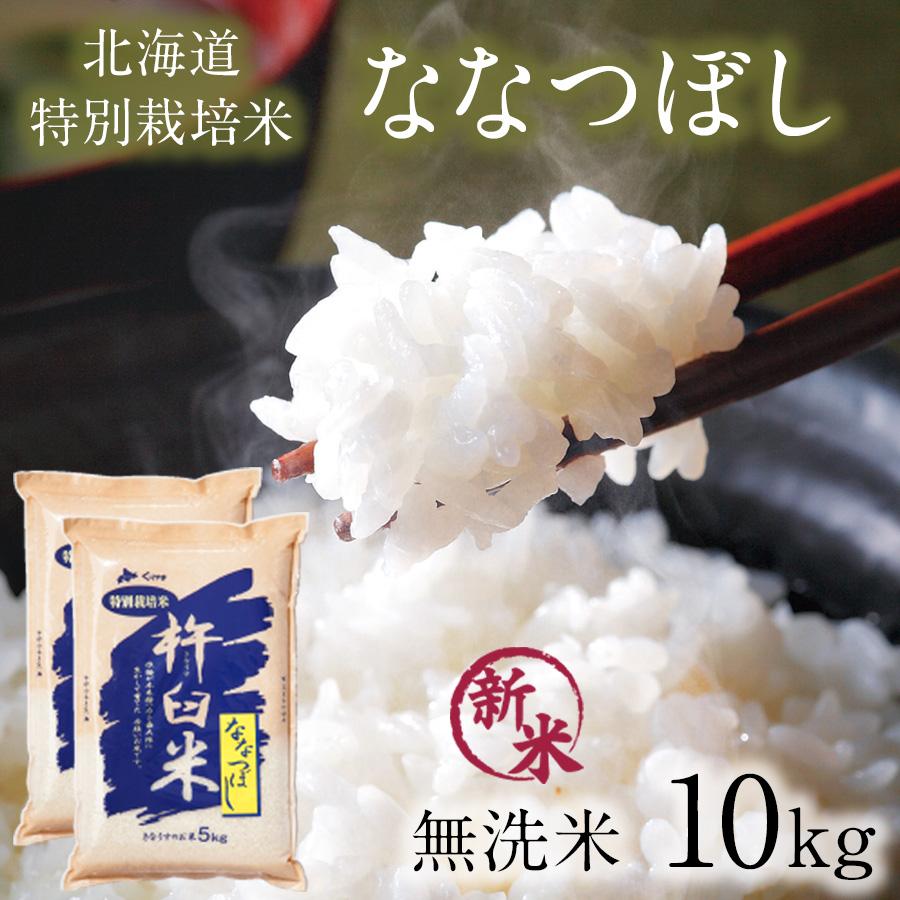 本日クーポンで10％OFF ななつぼし 無洗米 10kg 特別栽培米 新米 令和5年産 北海道産 米 農家直送 特A 5kg×2 減農薬 2023年産 送料無料