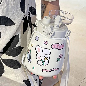 水杯保溫杯女網紅2021新款is風帶吸管大肚杯子便攜水壺