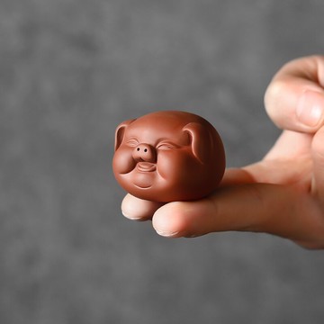 紫砂茶寵擺件茶玩茶藝小豬精品茶桌配件家用個性創意茶臺裝飾擺件