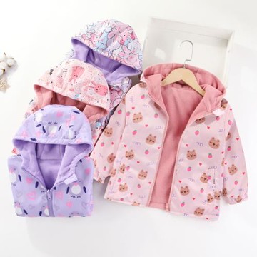 女孩中大童衣服雙面穿春秋款外套