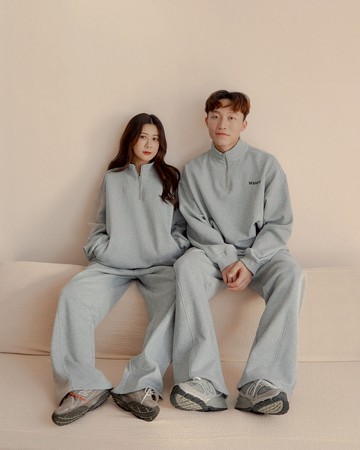 姵萱聯名 半門襟口袋刺繡休閒重磅衛衣 M/L