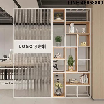公司貨 免運 速發 附發票 屏風 公司隔斷 貨架 入戶展架 玄關 鐵藝實木辦公室網格置物架屏風隔斷玄關展示置物架簡約裝飾免打孔 支持訂製