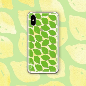 綠檸檬黃底 小物剪影系列 支援各品牌手機殼CSAE07