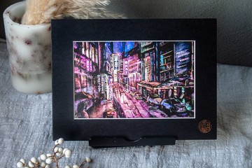 【加密明信片】香港蘭桂芳-旅遊禮物/裝飾畫卡/手繪風