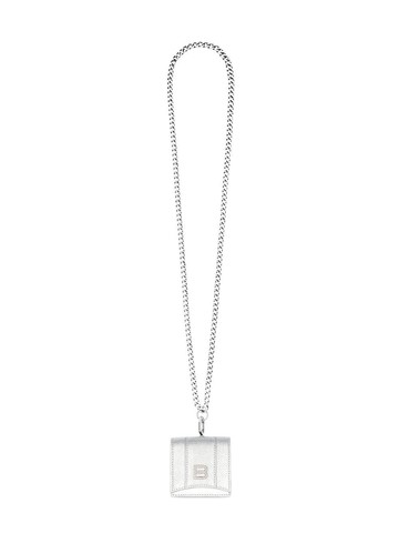 Balenciaga - Hourglass AirPods holder with chain - women - Calf Leather/Brass - One Size - White