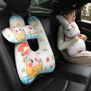 🔥臺灣熱賣⚡️車上睡覺抱枕防歪頭兒童車載睡覺神器後排汽車抱枕小孩長途坐車🎉