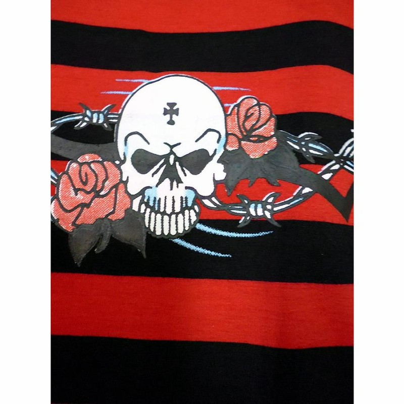 パンクロック ファッション ダメージメッシュ＆ドクロ柄長袖ｔシャツ tee 服 レディース/wot267 パンクロック ファッション ダメージメッシュ＆ドクロ柄長袖t
