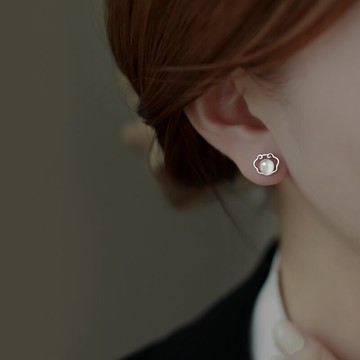 925純銀祥云耳釘女秋冬年新款潮小眾高級感氣質輕奢耳環耳飾