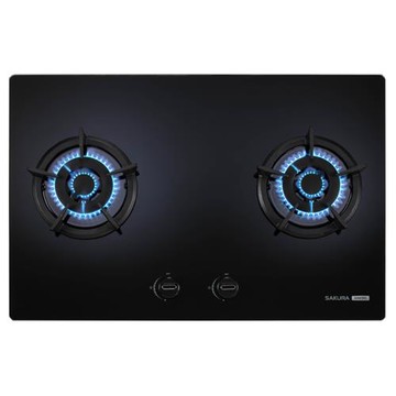 (全省安裝)(送5%購物金)櫻花雙口檯面爐黑色瓦斯爐桶裝瓦斯G2623BGBL