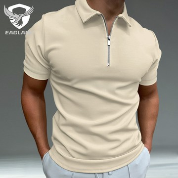 EAGLADE 有領男士 Polo T 恤男士彈力透氣卡其色 K11