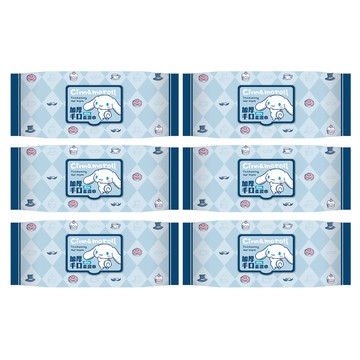 Sanrio 大耳狗加厚手口有蓋柔濕巾/濕紙巾 80抽X6包