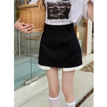 大碼高腰韓版百搭顯瘦不規則設計感短裙通勤西裝半身裙春夏新款女