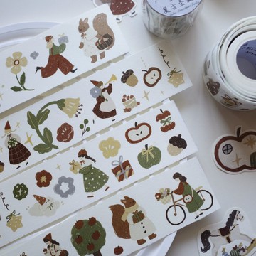 壹洱二號店新品現貨輕復古鹽繫手賬【復古聖誕會】PET膠帶貼紙