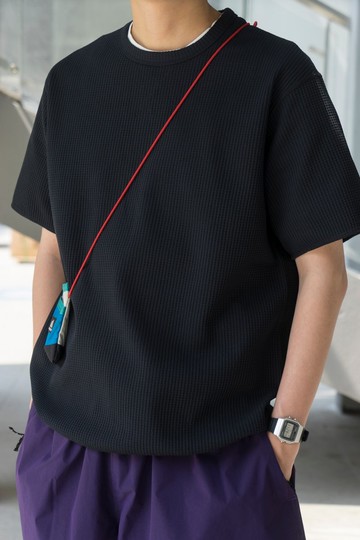 T-Shirt 極簡質感華夫格短袖 合身簡約休閒夏季短 TEE Cityboy