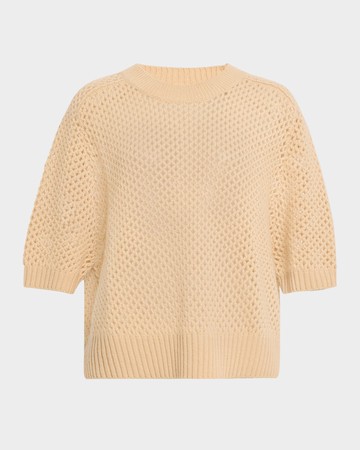 Open-Knit Wool Cashmere Sweater