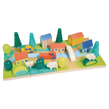 mentari 小小城鎮建構組  1盒  小小城鎮 多色