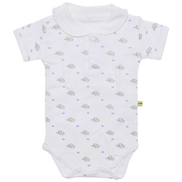 FirstDress 天使領短袖純棉服(迷你小象) 純棉、快乾、吸汗~專為新生兒的需求而誕生