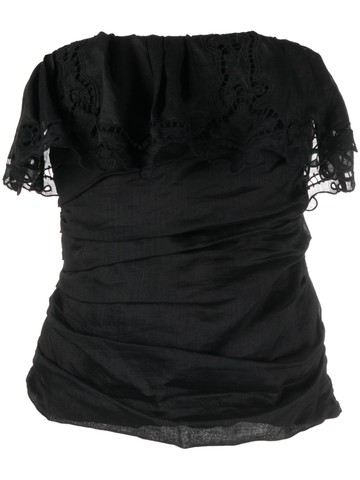 ISABEL MARANT - guipure-lace bandeau top - women - Cotton/Polyester/Ramie - 36 - Black