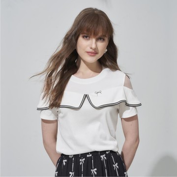 CLL巧玲瓏 小心機微甜露肩上衣(白色) 7133132