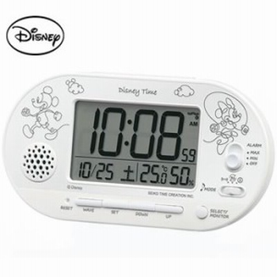 セイコー セイ 置き時計 ミッキーマウス ミニーマウス Disney Time ディズニータイム 目覚まし時計 電波 デジタル 白パール 通販 Lineポイント最大get Lineショッピング