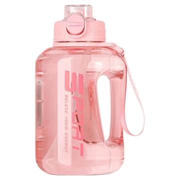 寵物星樂園 超大容量運動水壺 健身必備防摔噸噸桶 雙飲口彈蓋設計 重訓戶外露營隨行杯  1個  2500ml  粉色
