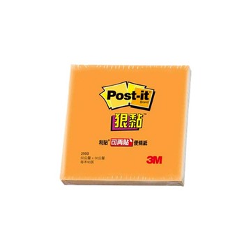 3M Post-it 利貼 255S-4 狠黏便條紙 2*2 3M Post-it-7000019149 5*5*1cm 18g  橘色  90張  1本
