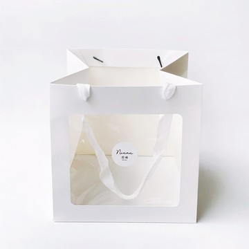 (現貨) 送禮好體面 ! 純白質感開窗手提紙袋 禮物提袋 (大)