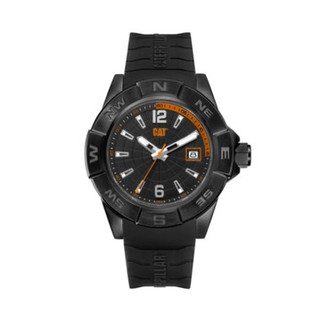 【CAT Watch】NORTH方位錶圈設計潮流橡膠腕錶-個性黑x橘/AF.161.21.134