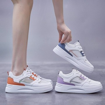 ins網面透氣小白鞋女潮夏季新款時尚運動鞋松糕厚底網鞋