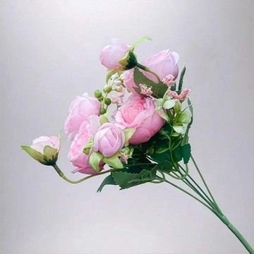 花中之王牡丹花漸層粉仿真花花材(1入組)