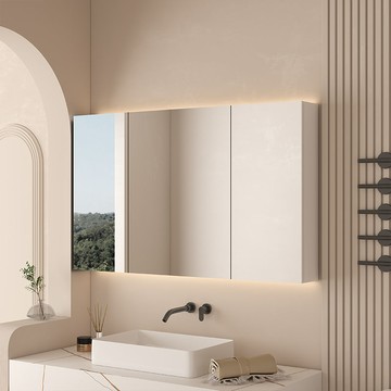 智能浴室鏡櫃掛墻式帶背光燈防霧化妝鏡衛生間鏡子置物架單獨鏡櫃