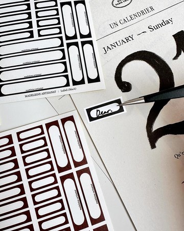 MA 標籤貼紙 (黑/棕)