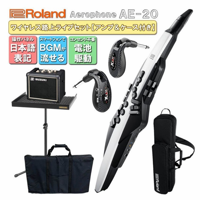 Roland Aerophone AE-20【初心者でも路上ライブが出来る】スピーカースタンド＆ケース 日本語操作パネルのアンプ付き ウインドシンセ  デジタル管楽器 電子楽器 | LINEブランドカタログ