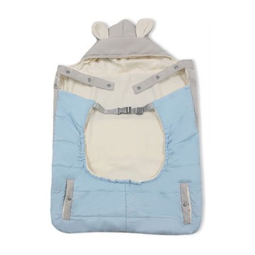 JoyNa - 嬰兒背帶保暖披風-藍色