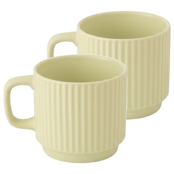 沐慕家居 陶瓷咖啡杯Set 2 果綠色 - 250ml 可微波/烤箱/洗碗機  2個