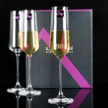 進口Lucaris無鉛水晶玻璃香檳杯氣泡酒杯高腳甜酒杯結婚對杯送禮