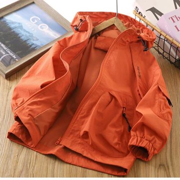 男童兒童外套沖鋒衣春季戶外防風上衣2025春秋款新款男孩連帽夾克