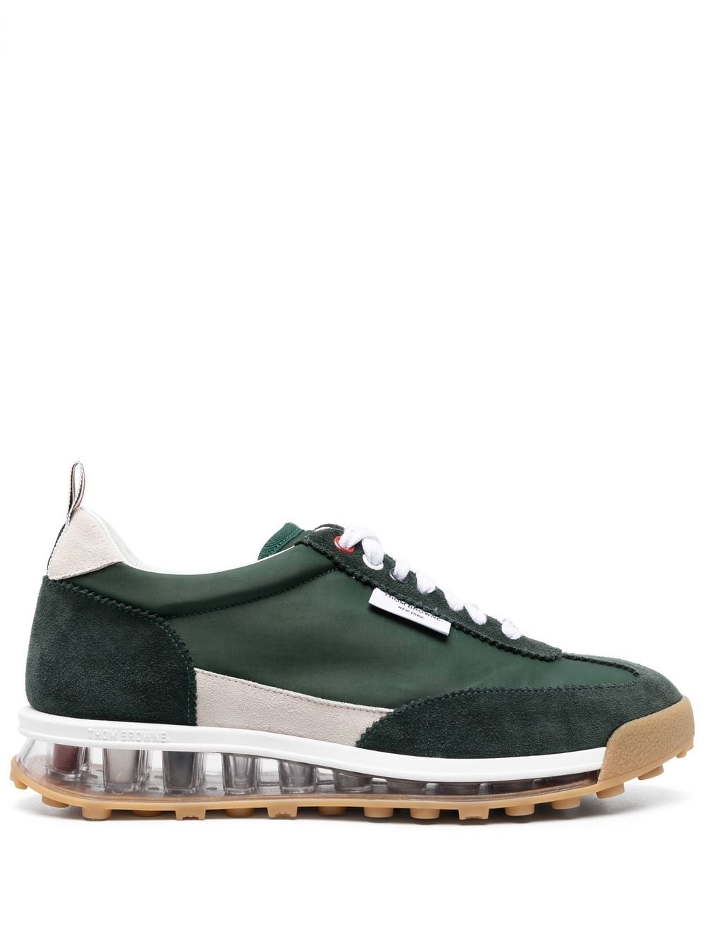 Thom Browne - Tech Runner suede sneakers - women - Polyester/Calf Suede/Calf Leather/Rubber - 36.5 - Green