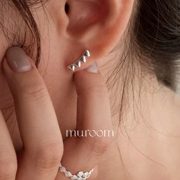 s999足銀會一直戴【100% 純銀耳環】muroom 抗過敏耳環 [M04]