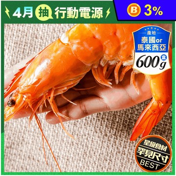 【鮮綠生活】白蝦之王 無毒巨無霸金剛大王白蝦 (600g/盒)