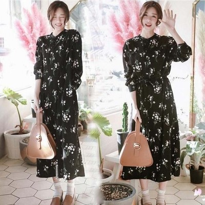 ワンピース レディース 40代ワンピース ロング丈 シフォンワンピース マキシ丈ワンピース 長袖 花柄ワンピース キレイめ 通勤 二次会 お出かけ 通販 Lineポイント最大get Lineショッピング
