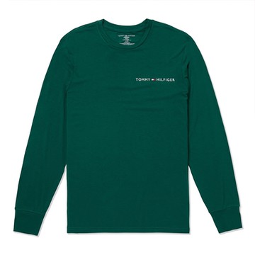Tommy Hilfiger 熱銷印刷文字圖案長袖T恤-綠色