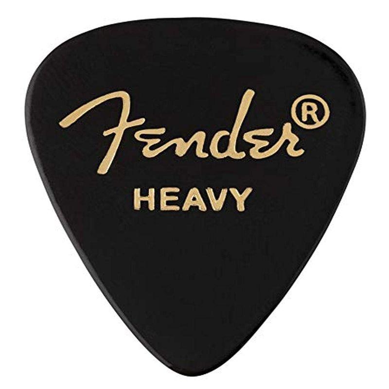 Fender フェンダー ピック Classic Celluloid, Black, Shape, Heavy, Count