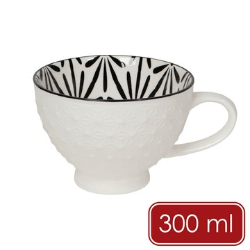 NOW 美國 高腳瓷製馬克杯(純白雪花300ml) / 水杯 咖啡杯 拿鐵杯 可機洗 洗碗機可洗