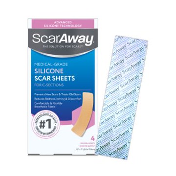 【ScarAway培瑞克】皮膚護理矽膠貼片-長型4片/盒裝(3.8cm *17.8cm)