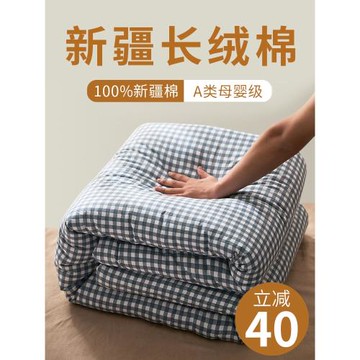 新疆一級棉花被芯被子冬被純棉花墊被棉被棉胎床墊手工鋪蓋棉絮