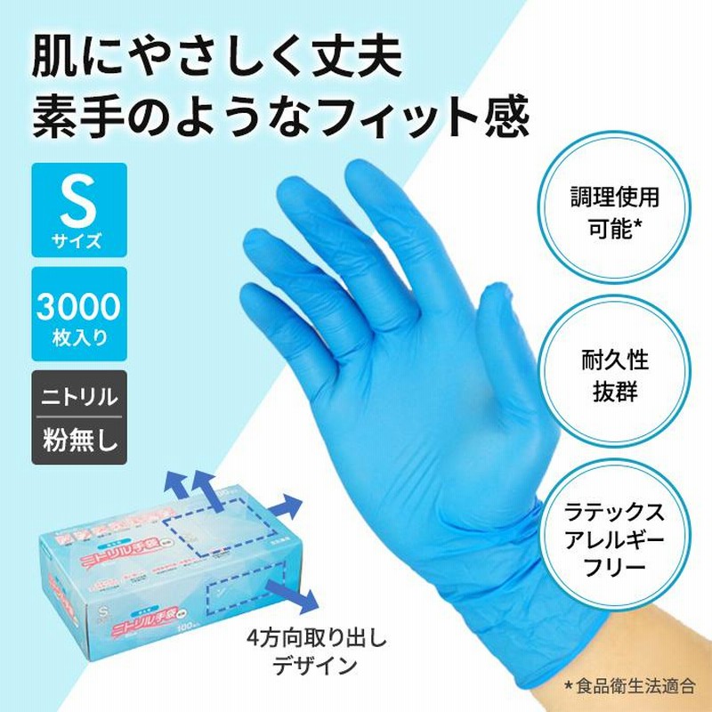 ポイント10倍] ニトリル手袋 衛生用 使い捨てゴム手袋 Sサイズ